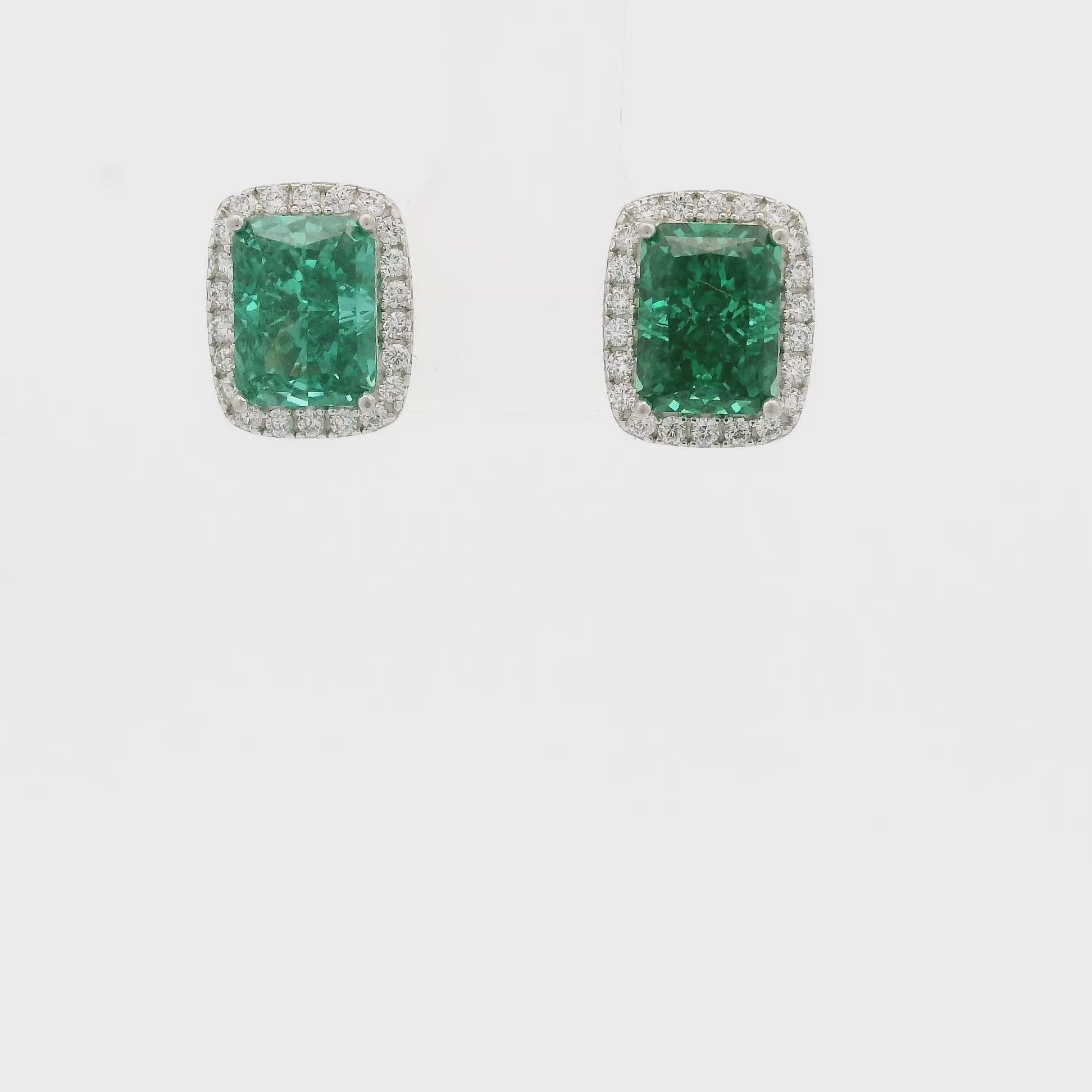 brilliant-silver-green-stud-earrings